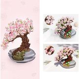 Scn Toys Dekoratif Koleksiyonluk Sakura Ağacı Çiçek Yapım Seti 426 Parça Yapboz Blok Çiçek Yapım Seti
