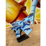 Scn Toys F16 Savaş Uçağı Metal Sesli Işıklı Jarjlı (Buhar Atar) Standlı F16 Uçak Mavi