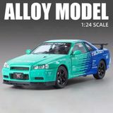 Scn Toys Nissan Skyline Gtr (R34) 1/24 Ölçek Diecast Model Araba Nissan Skyline Gtr Modifiyeli Araba