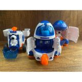 Scn Toys Uzay İstasyon Oyuncağı 3 Lü Set Oyuncak Roket Uzay Mekiği Uzay Aracı Ay Taşıtı Astronot