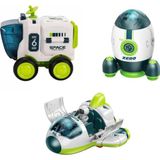 Scn Toys Uzay Seti Astronotlu Uzay Arabası Uzay Roketi Uzay Mekiği 3 Lü Uzay İstasyonu Oyuncak Seti 11 Cm