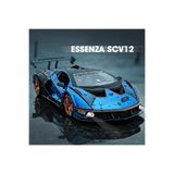 scntoys 1:24 Ölçek Lamborghini Essenza SCV12 Diecast Model Araba Lamborghini Mavi Diecast Model Araba
