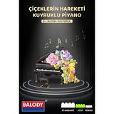 Scntoys Çiçeklerin Hareketi Kuyruklu Piyano Mini Blok Yapı Oyuncakları Seti Çiçek Yapım Seti Piyano