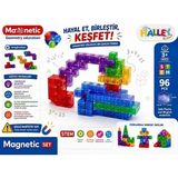 Scntoys Manyetik Küp Bloklar 96 Parça Yapı Seti Çocuklar Için Manyetik Yapı Blokları