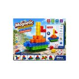 scntoys Manyetik Yapı Blokları– Çocuklar İçin Renkli 64 Parça Manyetik Blok MİNİ Oyun Seti Eğitici Küp Şeklinde