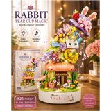 Scntoys Tavşan Evi 825 Parça Yapı Blokları Yapı Oyuncak ile Uyumlu Çiçek Yapım Seti