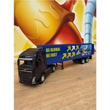 Scntoys Volvo Siyah 4x2 ve Dorse Tır Çekici Oyuncak Metal Tır Çekici Dorseli Oyuncak Tır Kapakları Açılır - 13 cm