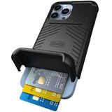 Scooch® iPhone 13 Pro Max için Kart Tutuculu Kılıf, Gizli Kart Yuvalı ve 4 Kart için RFID Korumalı Wingmate Cüzdan Kılıf, 10 Ayak Düşme Koruması, Siyah