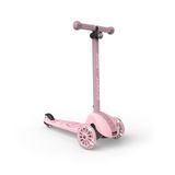 Scoot & Ride Highwaykick 3S çocuk scooter'ı, 3 yaşından itibaren, yüksekliği ayarlanabilir, 2 kademeli direksiyon, LED tekerlekler, katlanabilir scooter, çocuklar için, 96 – 130 cm (pembe)