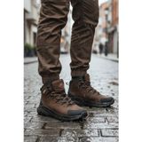 Scooter Kahve Nubuk Su Geçirmez Kaymaz Taban Unisex Outdoor Trekking Bot G2041