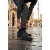 Scooter M2011 Rahat Deri Tekstil Sneaker Erkek Ayakkabı - Siyah