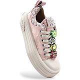 Scootland Foershadow S1900 Yüksek Tabanlı Emoji ve Taş Detaylı Pembe Kadın Sneaker Spor Ayakkabı