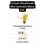 Scordion El Çarkı Döndürmeli Mini Jeneratör Motor Seti – Elektrik Üreten Deney Kiti