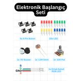 Scordion Elektronik Mini Başlangıç Seti – 29 Parça - Buton, LED, Buzzer, Potansiyometre, LDR ve RGB LED