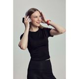 Scorp Lyra Kadın Crop Bambu Tişört Siyah - XS - Çok Renkli