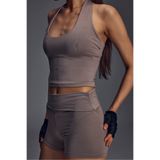 Scorp Perfectum Kadın Bel Detaylı Kısa Spor Tayt Vizon