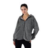 Scorp Voyage Kadın Peluş Kapüşonlu Sweatshirt Gri S