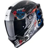 Scorpion Covert Fx Skullz Kapalı Motosiklet Kaskı Siyah Gri Kırmızı - Siyah - Gri - Kırmızı