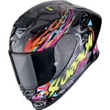 Scorpion EXO R1 Evo II Air Savage Spor Motosiklet Kaskı Siyah Mavi Pembe