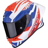 Scorpion Exo R1 Evo Iı Valere Spor Motosiklet Kaskı Beyaz Kırmızı Mavi - XL - Beyaz - Kırmızı - Mavi