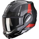 Scorpion Exo-Tech Evo Carbon Cad Çene Açılabilir Motosiklet Kaskı Siyah Kırmızı - Siyah - Kırmızı