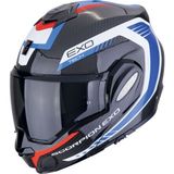 Scorpion Exo-Tech Evo Carbon Cosy Çene Açılabilir Motosiklet Kaskı Siyah Mavi Kırmızı - Siyah - Mavi - Kırmızı