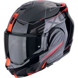 Scorpion Exo-Tech Evo Traveller Çene Açılabilir Motosiklet Kaskı Siyah Kırmızı - Siyah - Kırmızı - XS