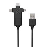 Scosche MMMC-SP SmartSync 4'ü 1 arada USB-C, Mini USB, Mini B & Micro USB'den USB'ye Şarj ve Senkronizasyon Kablosu 3 ft. Siyah