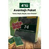 Scotch Brite 3M Scotch Brite 74 Endüstriyel Bulaşık Süngeri 4'lü