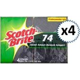 Scotch Brite 3m Scotch Brite Endüstriyel Bulaşık Süngeri 4'lü x 8 Paket - Siyah