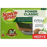 Scotch Brite Power Classic Bulaşık Süngeri Yeşil 2'li OLUKSUZ Düz Klasik X 4 Paket ( 8 Sünger)