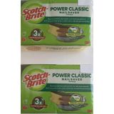 Scotch Brite Power Classic Bulaşık Süngeri Yeşil Klasik Tırnak Koruyucu 8'li