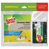Scotch Brite Temzlik Bezi 3'lü + Bulaşık Süngeri 2'li Hediyeli - Avantajlı Paket - Sarı