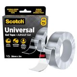 Scotch üniversal jel bant, 30 mm x 3 m, çift taraflı nano montaj bandı, şeffaf, su geçirmez, çıkarılabilir, 9 kg'a kadar taşıma kapasitesi, çok yönlü ve güçlü uygulamalar için