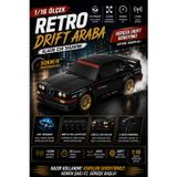 Scowetto 1/16 4WD 50 KM Hızlı E30 RC Drift Uzaktan Kumandalı Yedek Lastikli Oyuncak Drift Araba Siyah