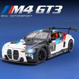Scowetto 1:24 BMW M4 GT3 Diecast Model Araba Açılan Kapılar BMW M4 Yarış Arabası Modifiyeli Diecast Araba