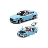 Scowetto 1:24 Sesli Işıklı Çek Bırak Audi A7 Metal Model Diecast Araba Mavi Renk