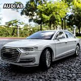 Scowetto Audi A8 Araba Audi A8 Long Quattro 1:24 Diecast Metal Model Araba Koleksiyon Araba Sesli Işıklı