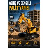 Scowetto Buharlı Işıklı Sesli Metal Alaşım Excavator Uzaktan Kumandalı RC İş Makinesi