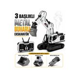SCOWETTO Excavator Kırıcı Delici Taşıyıcı RC Uzaktan Kumandalı Işıklı Sesli Metal Ekskavatör İş Makinesi