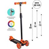 Scowetto LED Işıklı 3 Tekerlekli Yükseklik Ayarlı Turuncu Çocuk Scooter
