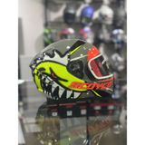 Scoyco 869 Shark Güneş Vizörlü Kapalı Kask - M - Sarı