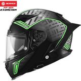 Scoyco Ff-871 Exorcısm Siyah-Yeşil Güneş Vizörlü Kapalı Kask