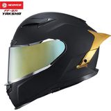 Scoyco FF-871 Yaksha Mat Siyah-Gold Güneş Vizörlü Kapalı Kask (Gold Camlı) - Mat Siyah - Gold