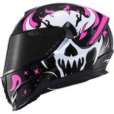 Scoyco FF869 Skull Kadın Kapalı Motosiklet Kaskı Güneş Vizörlü - XS - 0 - Siyah