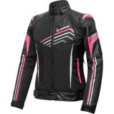 Scoyco JK153W Kadın 4 Mevsim Motosiklet Montu - Siyah/Pembe, CE Onaylı Koruma ve Deri Malzeme - Siyah - Beyaz - Pembe