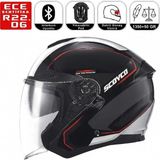 Scoyco OF669 Shuttle Motosiklet Kaskı Güneş Vizörlü Yarım Açık Motorcu Kask - Çok Renkli