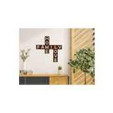 Scrabble Tarzı Ahşap Ev Dekorasyon Tablo – Home Family Love | 10x10 Cm Harfler | Kolay Kurulum - Kahve Rengi