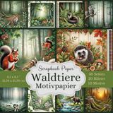 Scrapbook-Papierkollektion: Waldtiere Motivpapier: Format: 8,5 x 8,5 Zoll (21,59 x 21,59 cm), 20 Bastelpapiere (10 verschiedene Designs, jeweils 2x). ... Collagen, Junk Journals und vieles mehr