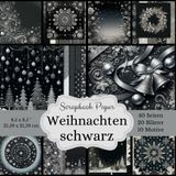 Scrapbook-Papierkollektion - Weihnachten in edlem Schwarz: nhalt: 20 Bastelpapiere (10 verschiedene Designs, jeweils 2x) Format: 8,5 x 8,5 Zoll (21,59 ... für ungewöhnliche Bastelarbeiten im Advent